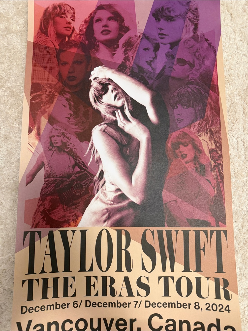 Taylor Swift Poster - Pink, Black & Cream Collage